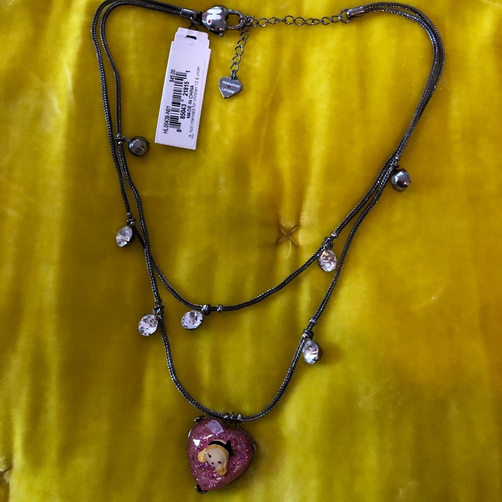 Harajuku Lovers pink heart multi-chain necklace